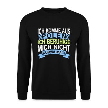 Witziger polnischer Spruch Polen Polska polnisch - Unisex Pullover - Schwarz - Vorne - Alina (178cm) & Michal (187cm)