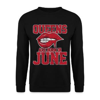 June Queens - Unisex Pullover - Schwarz - Vorne - Alina (178cm) & Michal (187cm)