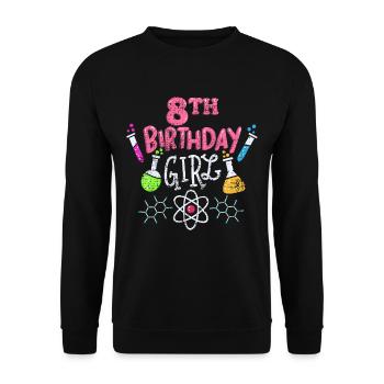 8th birthday science - Unisex Sweatshirt - black - Front - Alina (178cm) & Michal (187cm)