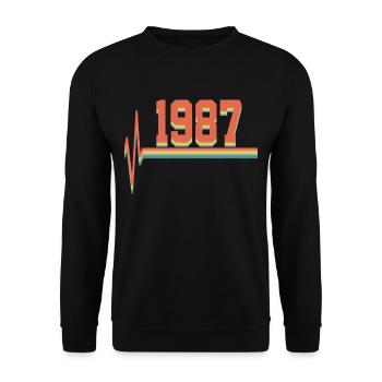 1987 - Sweat-shirt Unisexe - noir - Devant - Alina (178cm) & Michal (187cm)