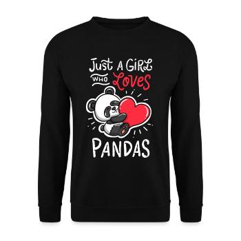 Panda - Unisex Pullover - Schwarz - Vorne - Alina (178cm) & Michal (187cm)