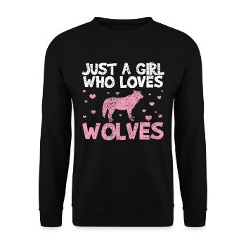 Wolf der Wolf - Unisex Pullover - Schwarz - Vorne - Alina (178cm) & Michal (187cm)