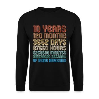 10th birthday - Unisex Sweatshirt - black - Front - Alina (178cm) & Michal (187cm)