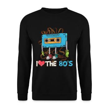 1980 - Sweat-shirt Unisexe - noir - Devant - Alina (178cm) & Michal (187cm)
