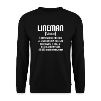 lineman, lineman barn, football offensive lineman, - Sweat-shirt Unisexe - noir - Devant - Alina (178cm) & Michal (187cm)