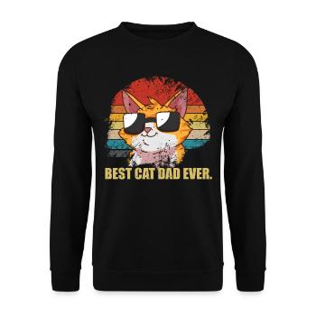 cats father - Unisex Sweatshirt - black - Front - Alina (178cm) & Michal (187cm)