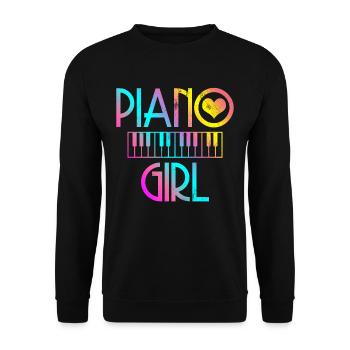 Piano - Sweat-shirt Unisexe - noir - Devant - Alina (178cm) & Michal (187cm)