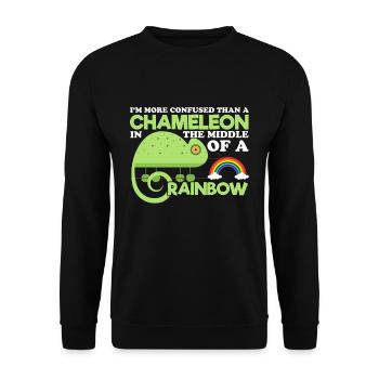 Chameleon Rainbow Confuses Bright Colors - Unisex Sweatshirt - black - Front - Alina (178cm) & Michal (187cm)