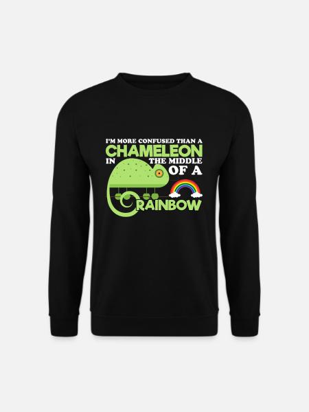 Chamäleon Regenbogen verwirrt Bunt Farben - Unisex Pullover - Schwarz