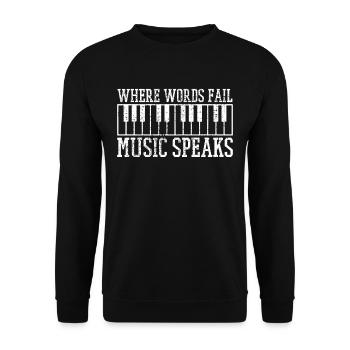Klavier - Unisex Pullover - Schwarz - Vorne - Alina (178cm) & Michal (187cm)