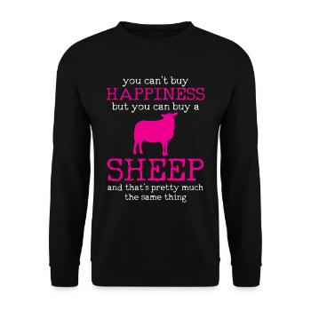 sheep - Unisex Sweatshirt - black - Front - Alina (178cm) & Michal (187cm)