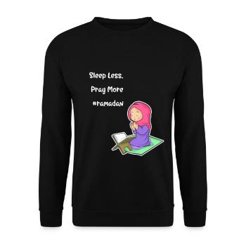 Koran Surah verse Allah Allah Islam Muslim Gift - Unisex Sweatshirt - black - Front - Alina (178cm) & Michal (187cm)