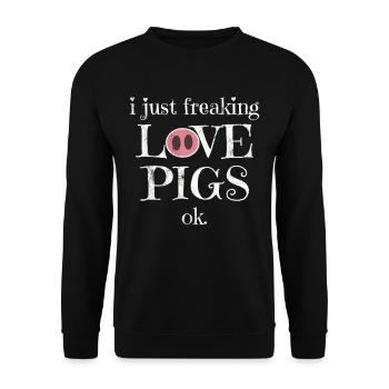 Schweine - Unisex Pullover - Schwarz - Vorne - Alina (178cm) & Michal (187cm)