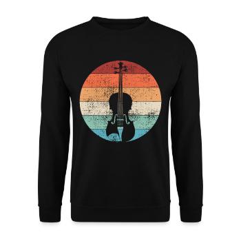 Geige - Unisex Pullover - Schwarz - Vorne - Alina (178cm) & Michal (187cm)