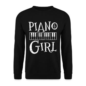 piano - Sweat-shirt Unisexe - noir - Devant - Alina (178cm) & Michal (187cm)