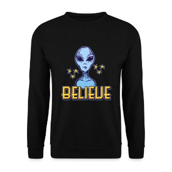 Alien Ufo aliens OVNI Aliens - Sweat-shirt Unisexe - noir - Devant - Alina (178cm) & Michal (187cm)