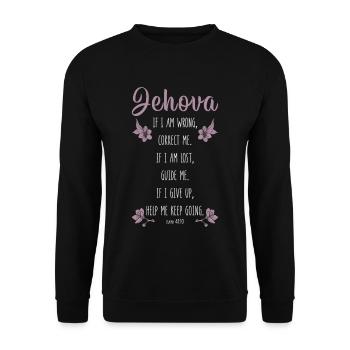Témoin de Jéhovah Citation JHWH Un chrétien dit un cadeau - Sweat-shirt Unisexe - noir - Devant - Alina (178cm) & Michal (187cm)