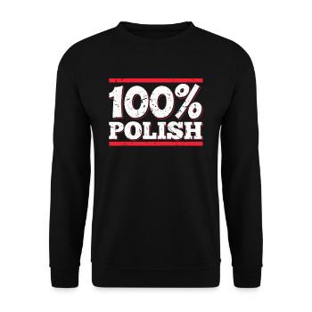 100 % Polish polonais Pologne Polska polonais - Sweat-shirt Unisexe - noir - Devant - Alina (178cm) & Michal (187cm)