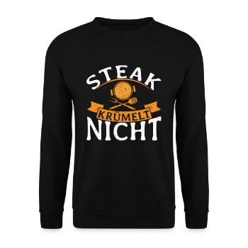 Le steak ne se courbe pas! BBQ Barbecue Grillen Grill - Sweat-shirt Unisexe - noir - Devant - Alina (178cm) & Michal (187cm)