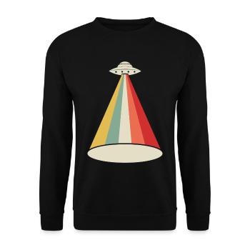 Außerirdisches UFO Außerirdische - Unisex Pullover - Schwarz - Vorne - Alina (178cm) & Michal (187cm)