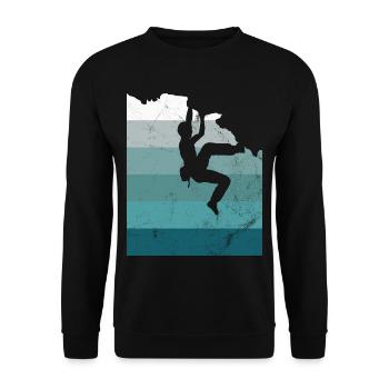 Climber Climbing Bouldering Free Speed Gift - Unisex Sweatshirt - black - Front - Alina (178cm) & Michal (187cm)