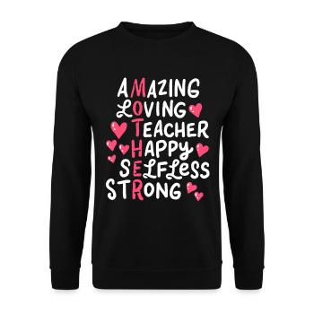 Lehrer - Unisex Pullover - Schwarz - Vorne - Alina (178cm) & Michal (187cm)
