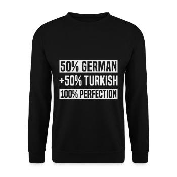 Cadeau de bébé moitié allemand turc Roots Pride - Sweat-shirt Unisexe - noir - Devant - Alina (178cm) & Michal (187cm)