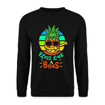Ananas - Unisex Pullover - Schwarz - Vorne - Alina (178cm) & Michal (187cm)