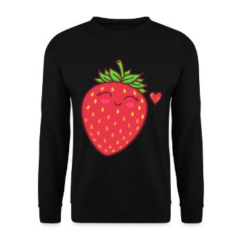 fraise - Sweat-shirt Unisexe - noir - Devant - Alina (178cm) & Michal (187cm)