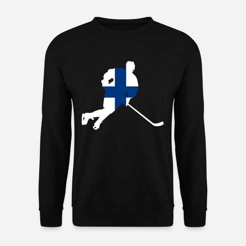 Eishockeyspieler Finnland - Unisex Pullover - Schwarz