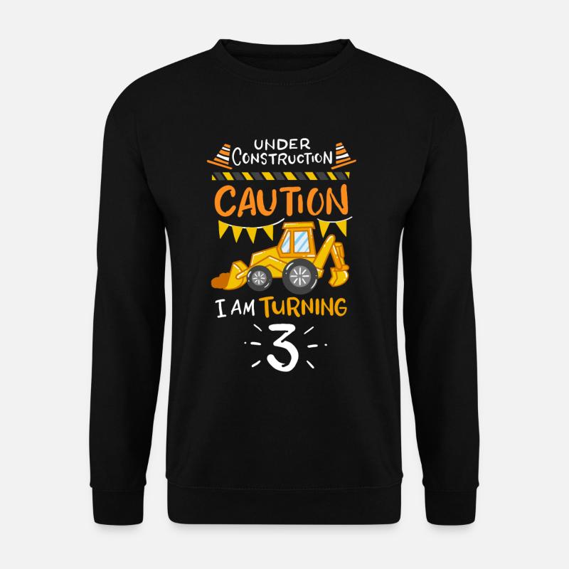 3. Geburtstag Bagger - Unisex Pullover - Schwarz