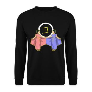 Zodiac sign Gemini Gemini - Unisex Sweatshirt - black - Front - Alina (178cm) & Michal (187cm)