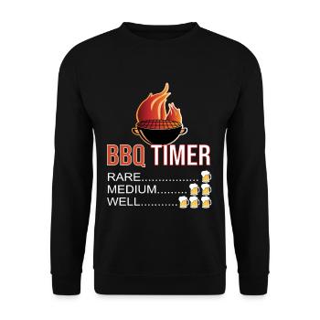 Grillen BBQ Grill - Unisex Pullover - Schwarz - Vorne - Alina (178cm) & Michal (187cm)