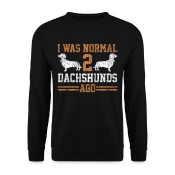 Chien de teckel - Sweat-shirt Unisexe - noir - Devant - Alina (178cm) & Michal (187cm)