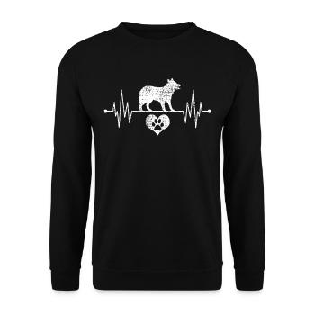 Border Collie battement de coeur - Sweat-shirt Unisexe - noir - Devant - Alina (178cm) & Michal (187cm)