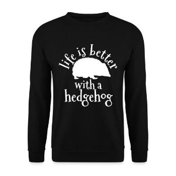 Igel Tier - Unisex Pullover - Schwarz - Vorne - Alina (178cm) & Michal (187cm)