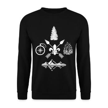 Scout camping - Unisex Sweatshirt - black - Front - Alina (178cm) & Michal (187cm)