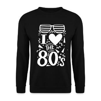 80s party - Unisex Sweatshirt - black - Front - Alina (178cm) & Michal (187cm)