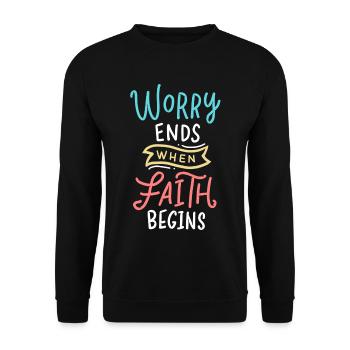 Christian quote - Unisex Sweatshirt - black - Front - Alina (178cm) & Michal (187cm)