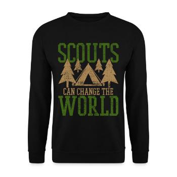 scout camp - Unisex Sweatshirt - black - Front - Alina (178cm) & Michal (187cm)