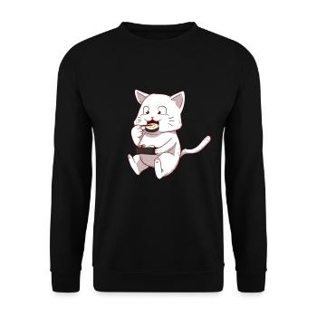 Chat Chat Sushi Japon - Sweat-shirt Unisexe - noir - Devant - Alina (178cm) & Michal (187cm)