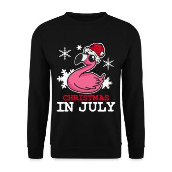 Flamingo Noël en juillet - Sweat-shirt Unisexe - noir - Devant - Alina (178cm) & Michal (187cm)