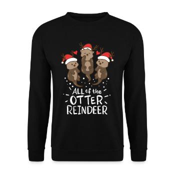 Loutres Noël - Sweat-shirt Unisexe - noir - Devant - Alina (178cm) & Michal (187cm)