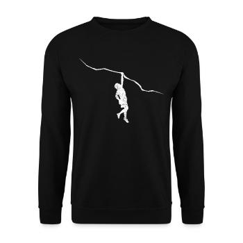 Klettern Klettern Klettern - Unisex Pullover - Schwarz - Vorne - Alina (178cm) & Michal (187cm)
