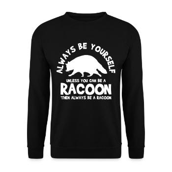 Raccoon Inspirational - Unisex Sweatshirt - black - Front - Alina (178cm) & Michal (187cm)