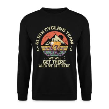 Sloth Biking - Unisex Pullover - Schwarz - Vorne - Alina (178cm) & Michal (187cm)
