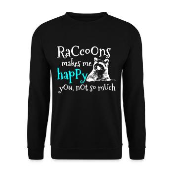 raton laveur - Sweat-shirt Unisexe - noir - Devant - Alina (178cm) & Michal (187cm)