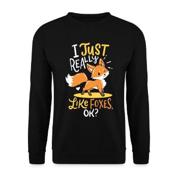 Foxes foxes foxes foxes foxes - Unisex Sweatshirt - black - Front - Alina (178cm) & Michal (187cm)