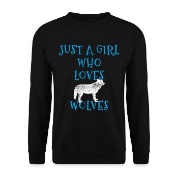 Wölfe Wolf - Unisex Pullover - Schwarz - Vorne - Alina (178cm) & Michal (187cm)