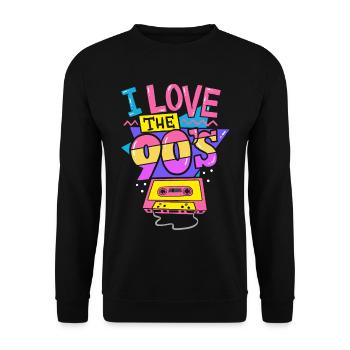 90er Jahre Musik - Unisex Pullover - Schwarz - Vorne - Alina (178cm) & Michal (187cm)